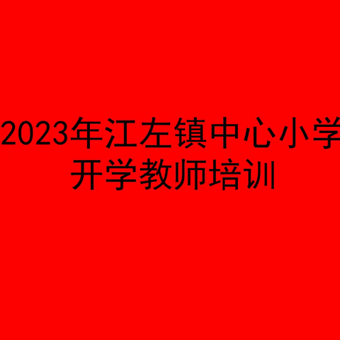 学思践悟，蓄力启航——2023年江左镇中心小学开学教师培训纪实