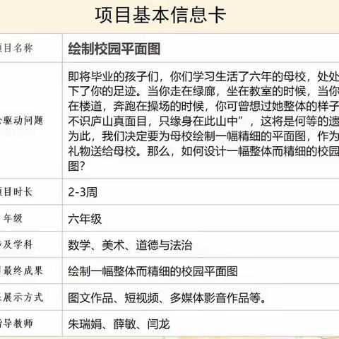 绘制校园平面图——曙光第二小学六年级数学项目化成果展示