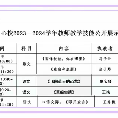 展课堂风采    担育人使命 ——记西马坊乡中心校2023—2024学年第二学期语文组教师教学技能提升展示活动