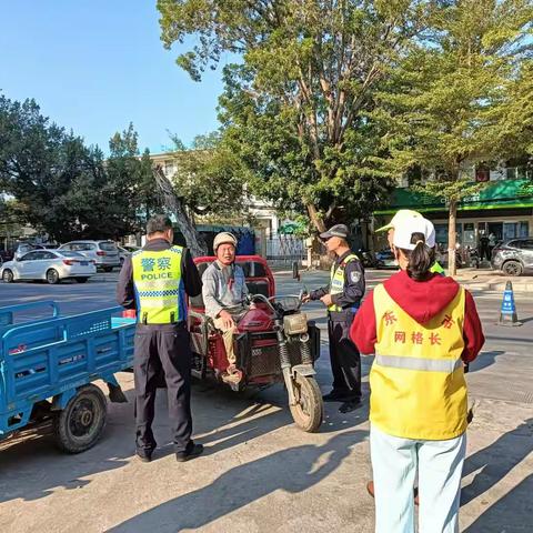 新龙镇网格员协助开展道路交通安全整治