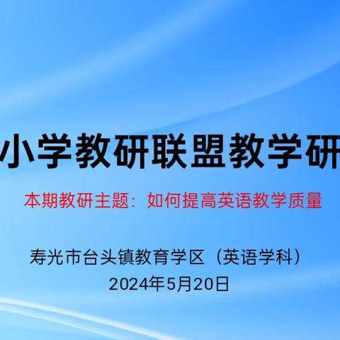 聚焦英语教学质量 提升学生核心素养——圣城小学教研联盟活动纪实