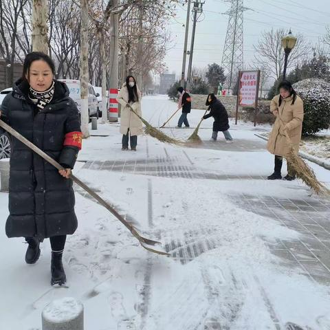 鹿苑街道水景社区开展“扫雪除冰志愿服务活动”