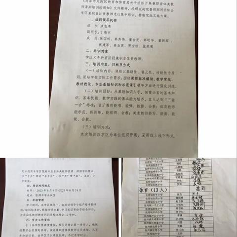 张湾镇学区兼职音体美教师培训