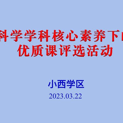 赛课展风采 “科学味”正浓——东辽县小西学区科学核心素养下的优质课评选活动