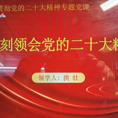 深刻领会党的二十大精神 ——学习贯彻党的二十大精神专题党课