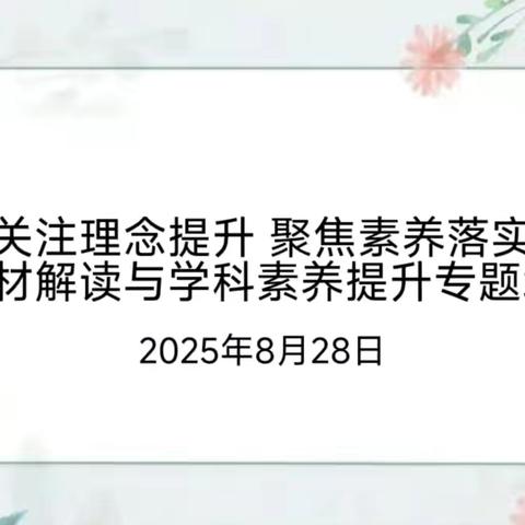关注理念提升 聚焦素养落实 ——记杜生镇2025年暑期教学业务培训