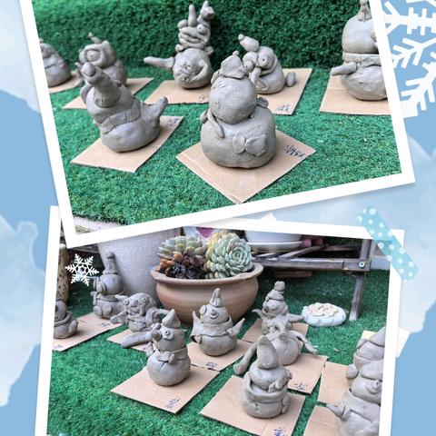 康贝儿磷都幼儿园慕莲班十二月陶泥作品分享——【雪人⛄️】