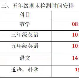 城南小学2023—2024学年第二学期期末工作告三、五年级学生家长书