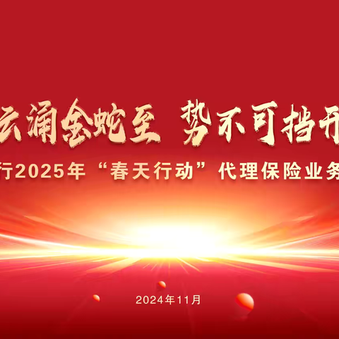 风起云涌金蛇至，势不可挡开门红——襄阳分行召开2025年代理保险业务“春天行动”启动会