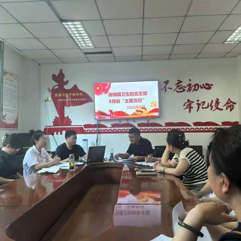 房镇镇卫生院八月份主题党日---推深做实“拼比看”