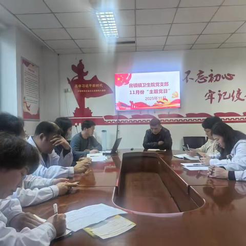 房镇镇卫生院十一月份主题党日---学习贯彻党的二十届四中全会精神