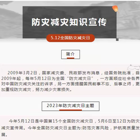 【关爱学生 健康成长·协同教育篇】防灾减灾，守护安全——“5.12防灾减灾日”知识宣传