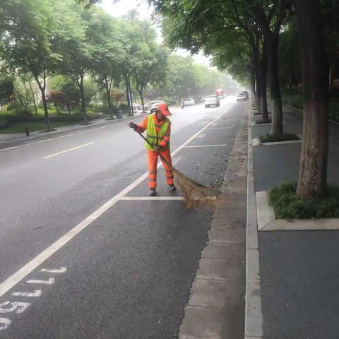 【航天基地城市管理和综合执法局】雨后大清洁 城市焕新颜