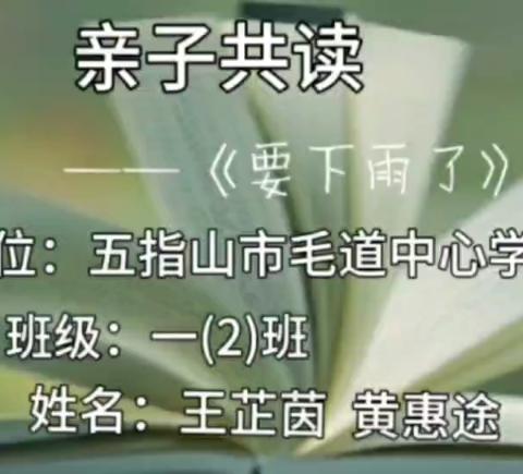 五指山市毛道中心学校亲子阅读参赛视频——亲子诵读（二）