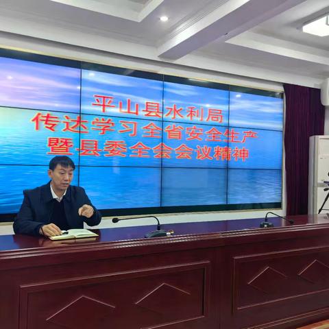 平山县水利局传达学习全省安全生产工作视频会议精神