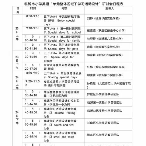 聚焦英语单元整体教学，彰显学科育人价值—记新庄小学参加临沂市“单元整体视域下学习活动设计研讨会”活动