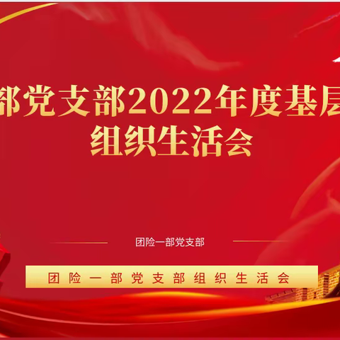 团险一部党支部2022年度基层党组织组织生活会民主评议动态