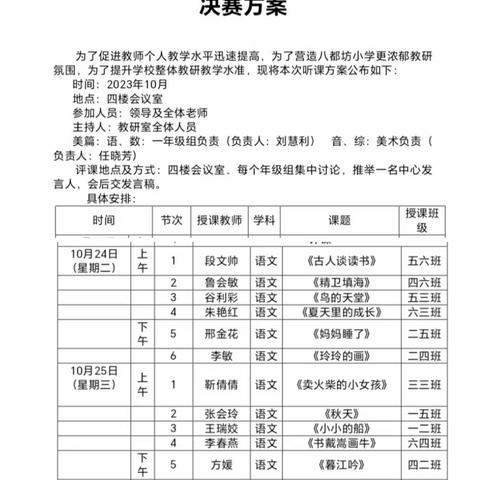 2023年秋季语文教学技能大赛纪实——濮阳县八都坊小学