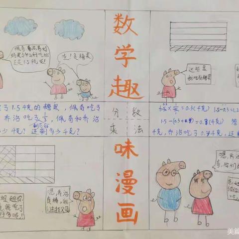 精彩绝伦连环画 妙笔生花绘童心 —桥山小学六年级二班数学实践作业