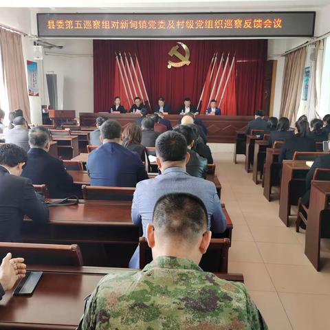 县委第五巡察组对新甸镇党委及村级党组织巡察反馈会议