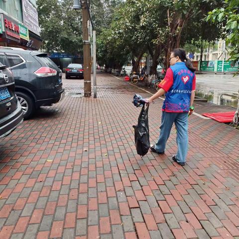 蓝天街道办事处，开展巩卫义务活动，下洋社区居委会工作人员，海口市商务挂点单位工作人员