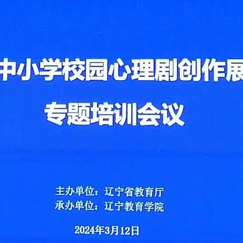 2024年辽宁省中小学校园心理剧创作展演活动专题培训纪实