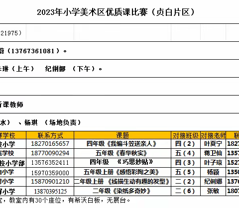 冬藏秋实育春华，美育同行成未来 ——2023年小学美术区优质课比赛