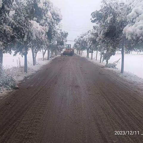 聂村清理道路积雪方便群众出行