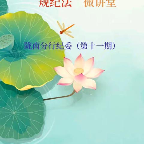 陇南分行纪委“规纪法”微讲堂第十一期