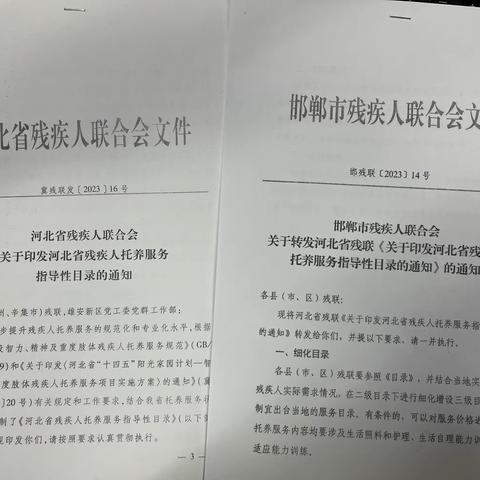 ￼涉县残联教就部学习残疾人托养服务指导性目录