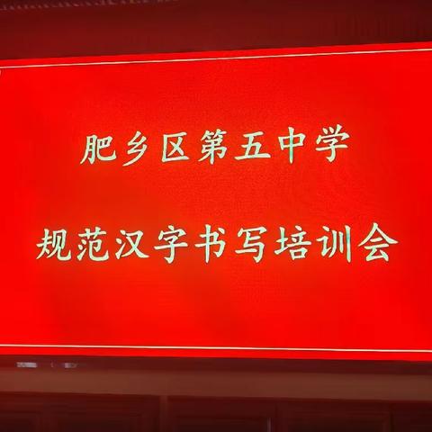 推广书写艺术 弘扬国粹之美——肥乡区第五中学开展规范字书写培训会