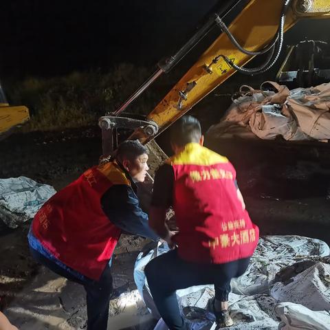 8月1日凌晨0点—4点，微力量新城分会联合市微力量公益协会到周庄办高庙村大沙河大坝抗洪抢险