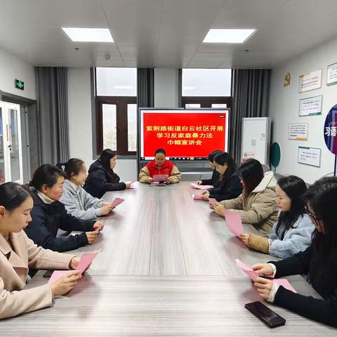 紫荆路街道白云社区开展“国际反家庭暴力日”暨巾帼大学习普法宣传活动