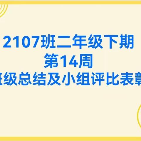 2107班第14周班级总结表彰