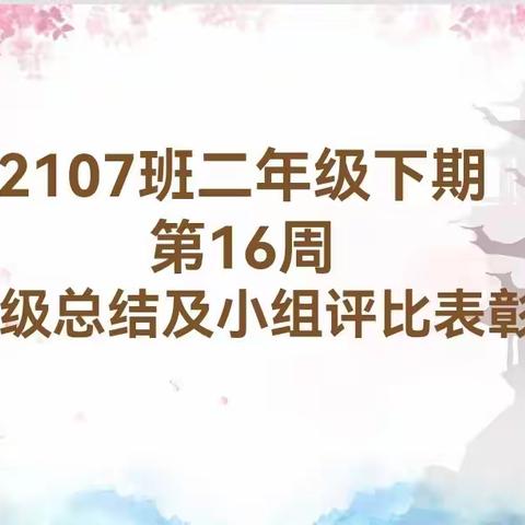 2107班二下第16周班级总结表彰