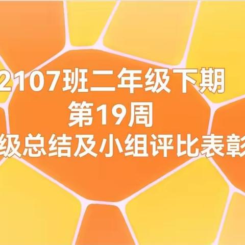 2107班二下第19周班级总结表彰