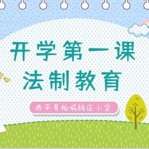 与法制同行，为成长护航——西平县柏城杨庄小学上好法制教育第一课