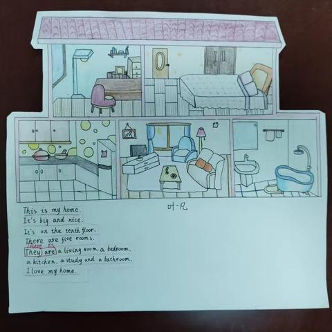 My home我画我家 ——怀远县新城实验学校四年级英语写话作业展示