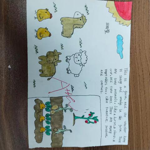 四年级英语写话优秀作品展示 多彩农场 ·美好天气