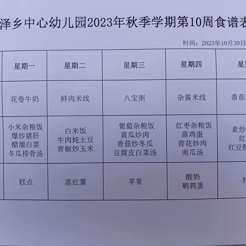 西泽乡中心幼儿园第十周美食分享