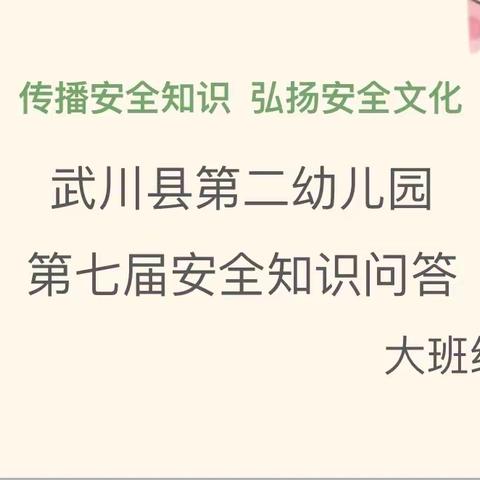 【安全在心中   平安伴我行】——武川县第二幼儿园大班组安全知识问答