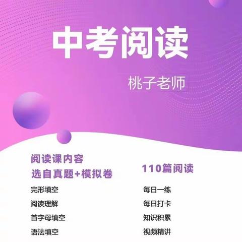 桃子老师中考英语阅读网课讲义【完结】