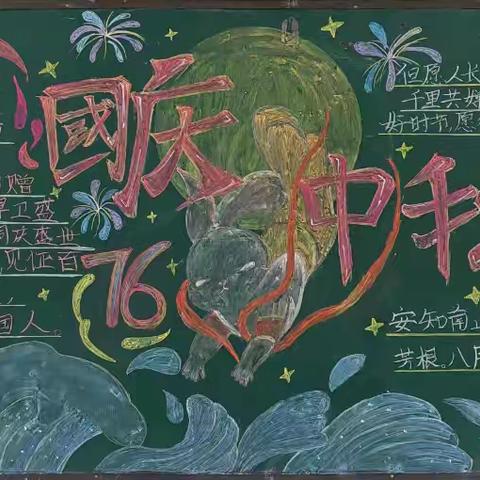 碣北中学八（1）班“庆国庆·迎中秋”主题黑板报、手抄报活动简报