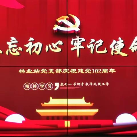 林业站党支部召开庆祝建党102周年主题大会