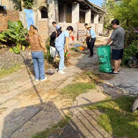 大林村开展环境卫生整治和翻盆倒罐清除积水活动