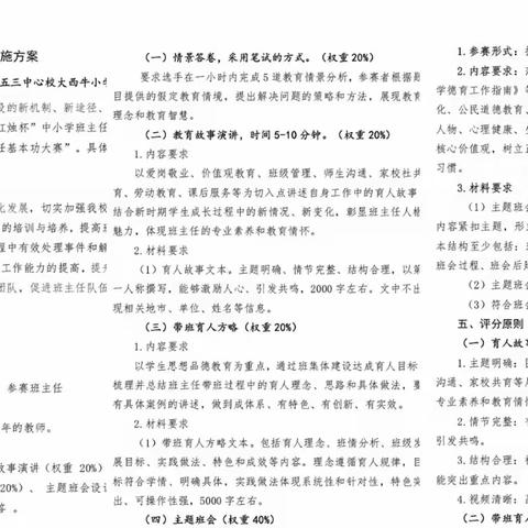 匠心育人，砥砺前行——五三中心校大西牛小学班主任基本功大赛