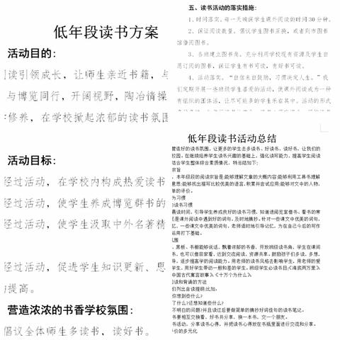 书香满苑，伴我成长——东胜学校一、二年级读书汇报总结