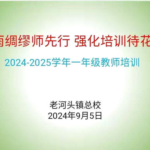 未雨绸缪师先行 ﻿强化培训待花开 ——老河头镇一年级教师培训