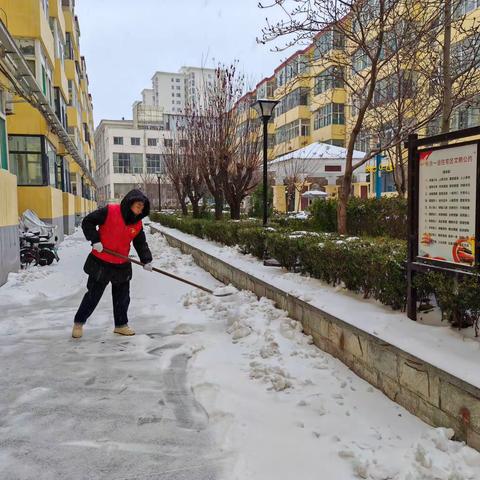 冬雪如约至 清雪暖人心——蔡家巷社区联合物业开展清雪行