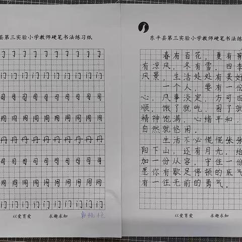 青年教师专业成长中的书法练习